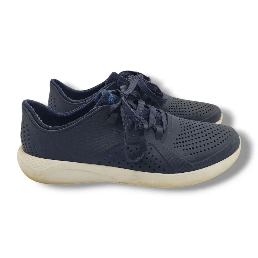 Crocs Lite Ride Pacer Mens Navy Breathable Lace Up‎ Sneakers Shoe Size 7